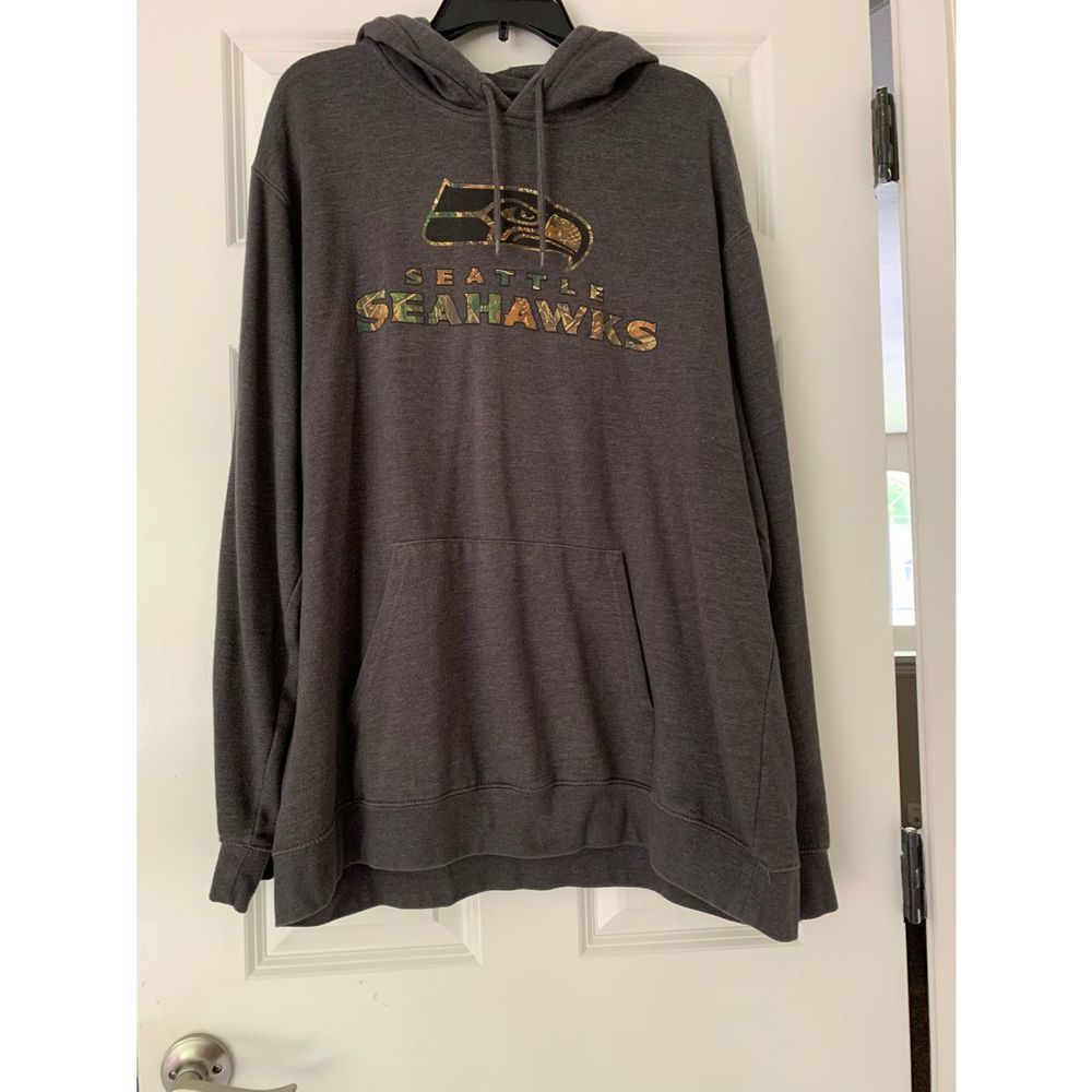 Seattle Seahawks Mens Camo Hawk Hoodie size 2xl